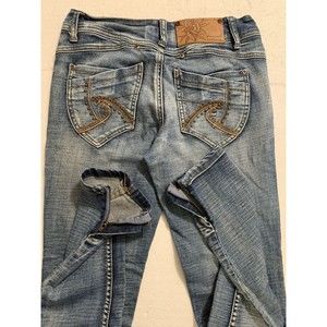 Jou Jou Premium Jeans Women's Size 9/10 Zip Bottom Button Closure Embroidered